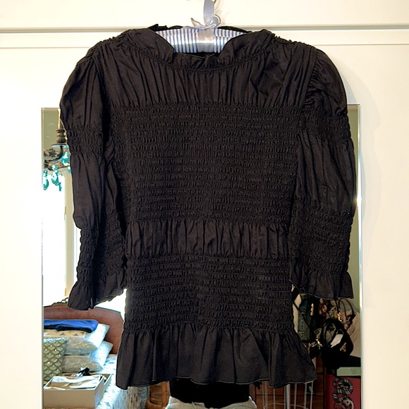 8 by YOOX smocked blouse black never worn S - SX - Picture 1 of 3